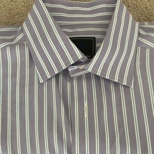 David Donahue striped shirt- SZ 16 34/35 Trim Fit